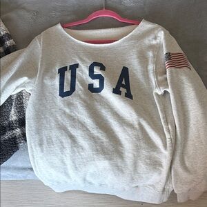 USA Flag Gray Sweatshirt